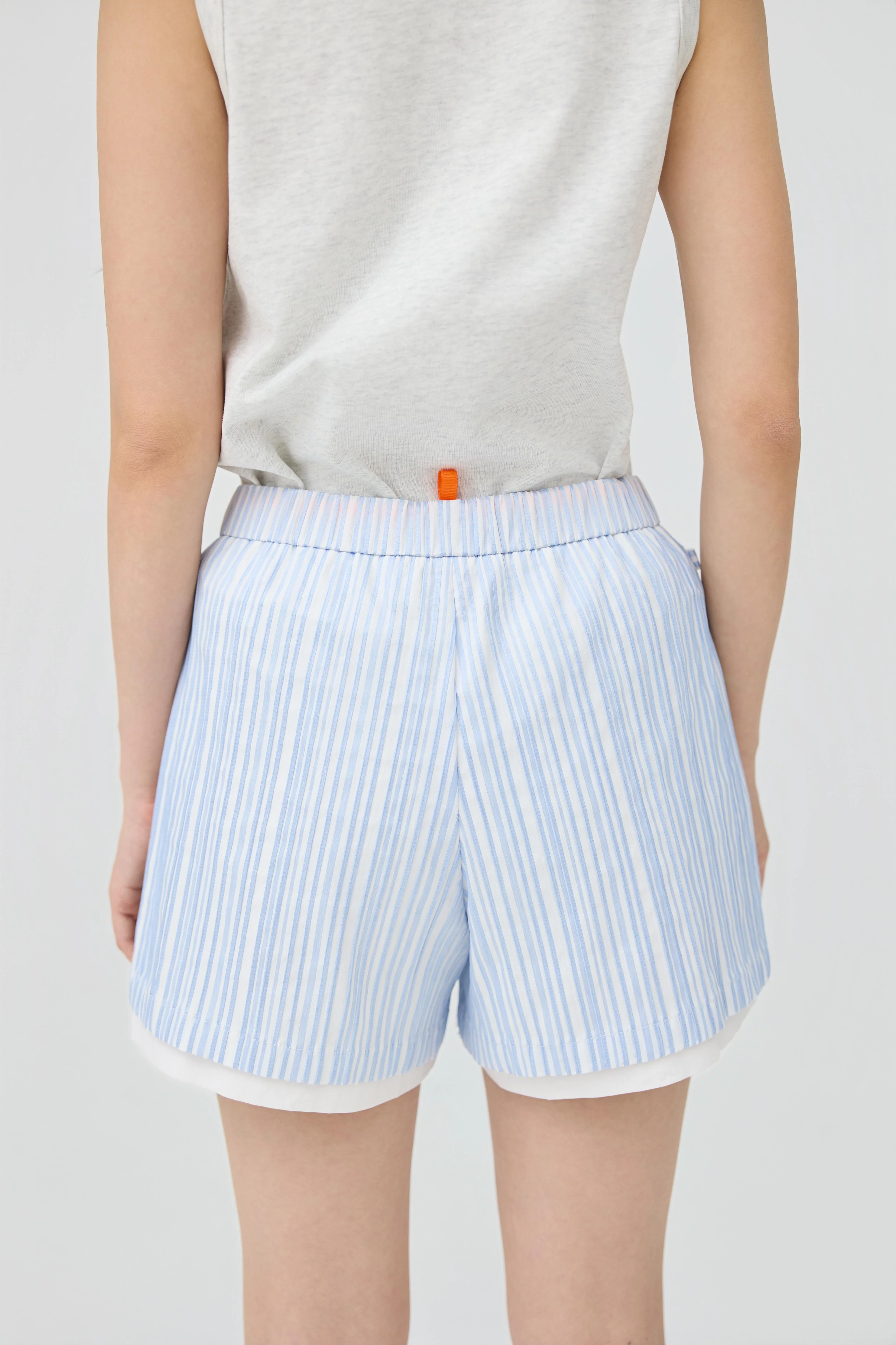 3EIGHTH | Futae Shorts In Blue Seersucker - Image 4