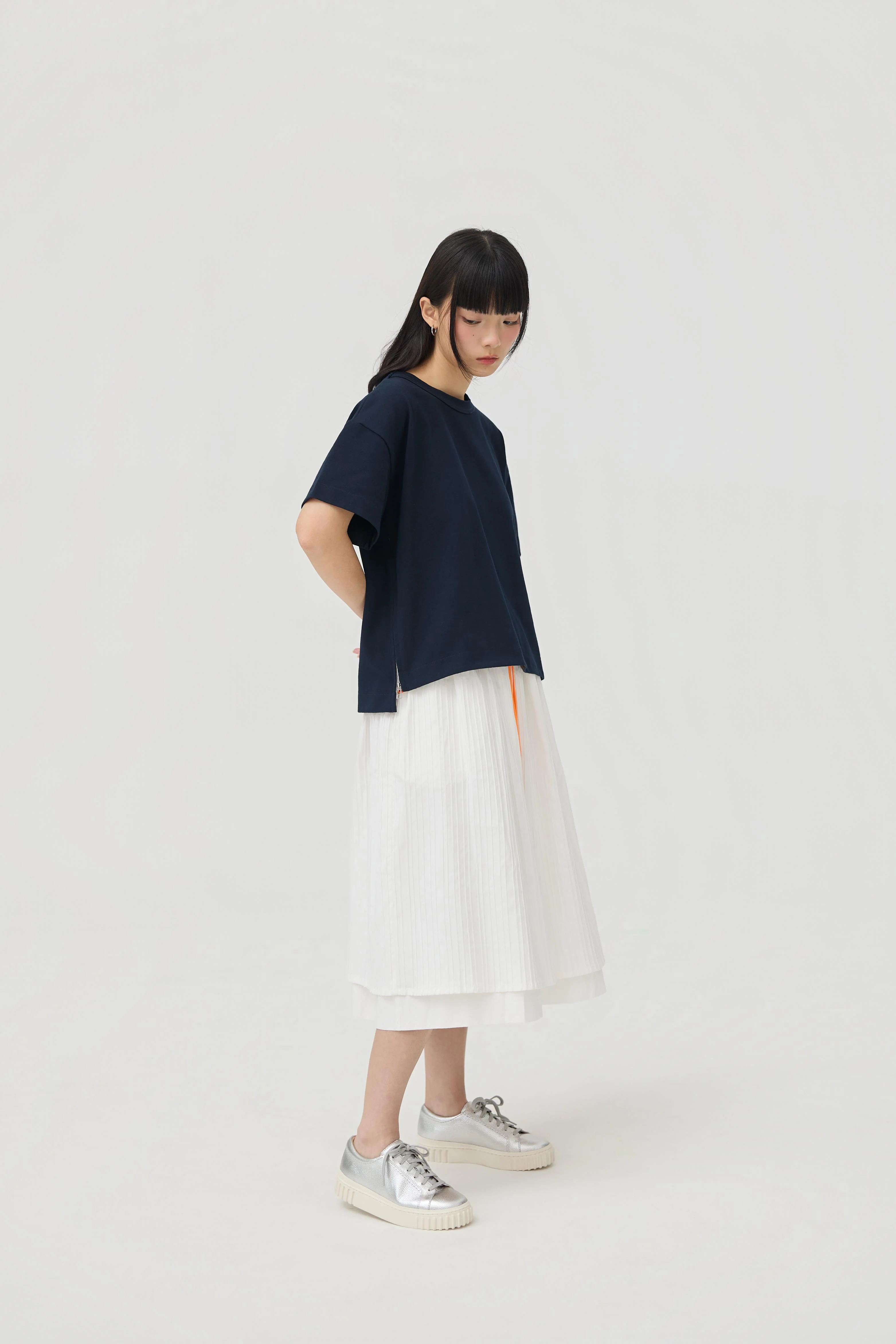 3EIGHTH | Futae Skirt In White Seersucker - Image 6
