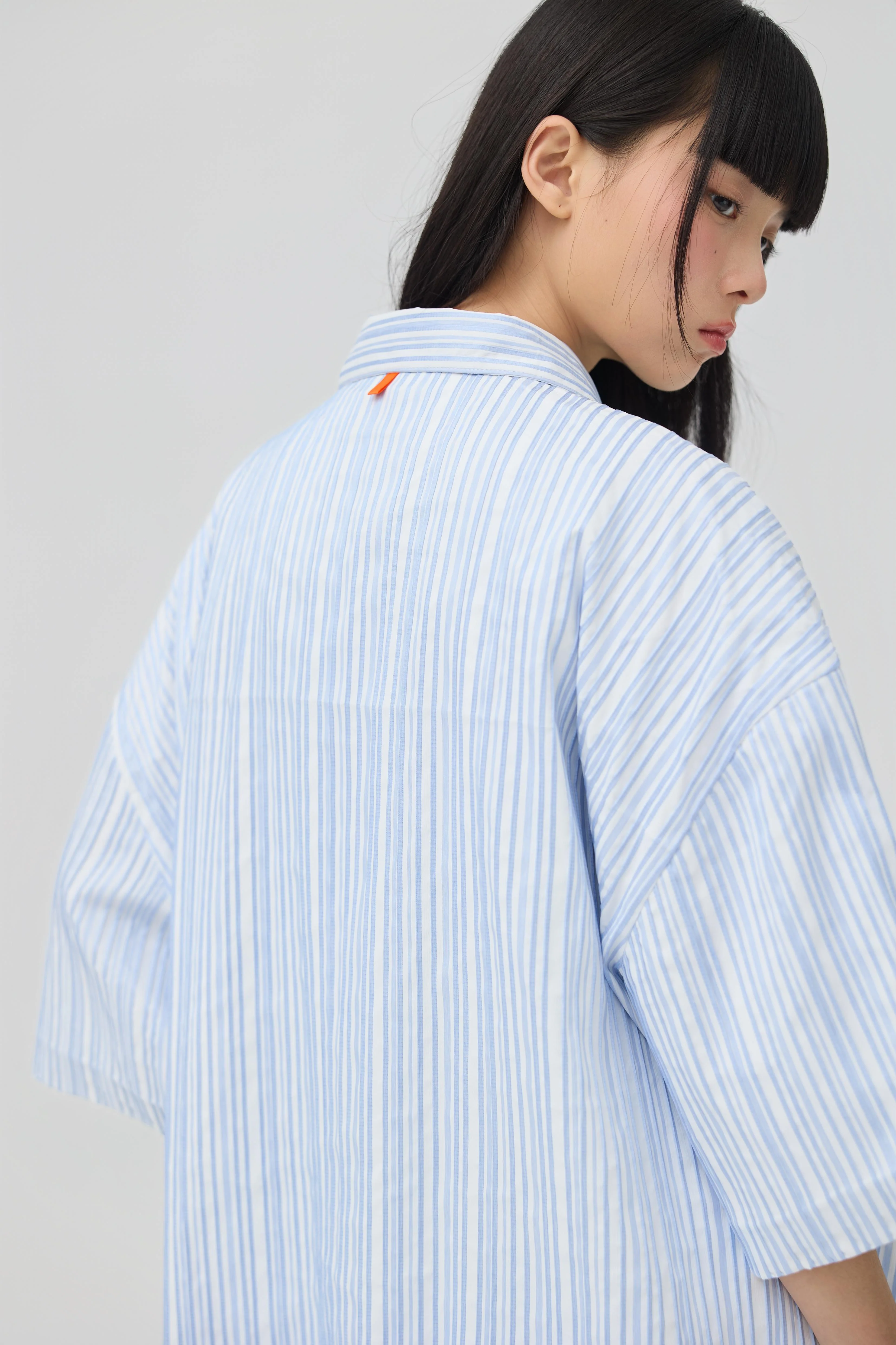 3EIGHTH | Fuwa Jacket In Blue Seersucker - Image 3