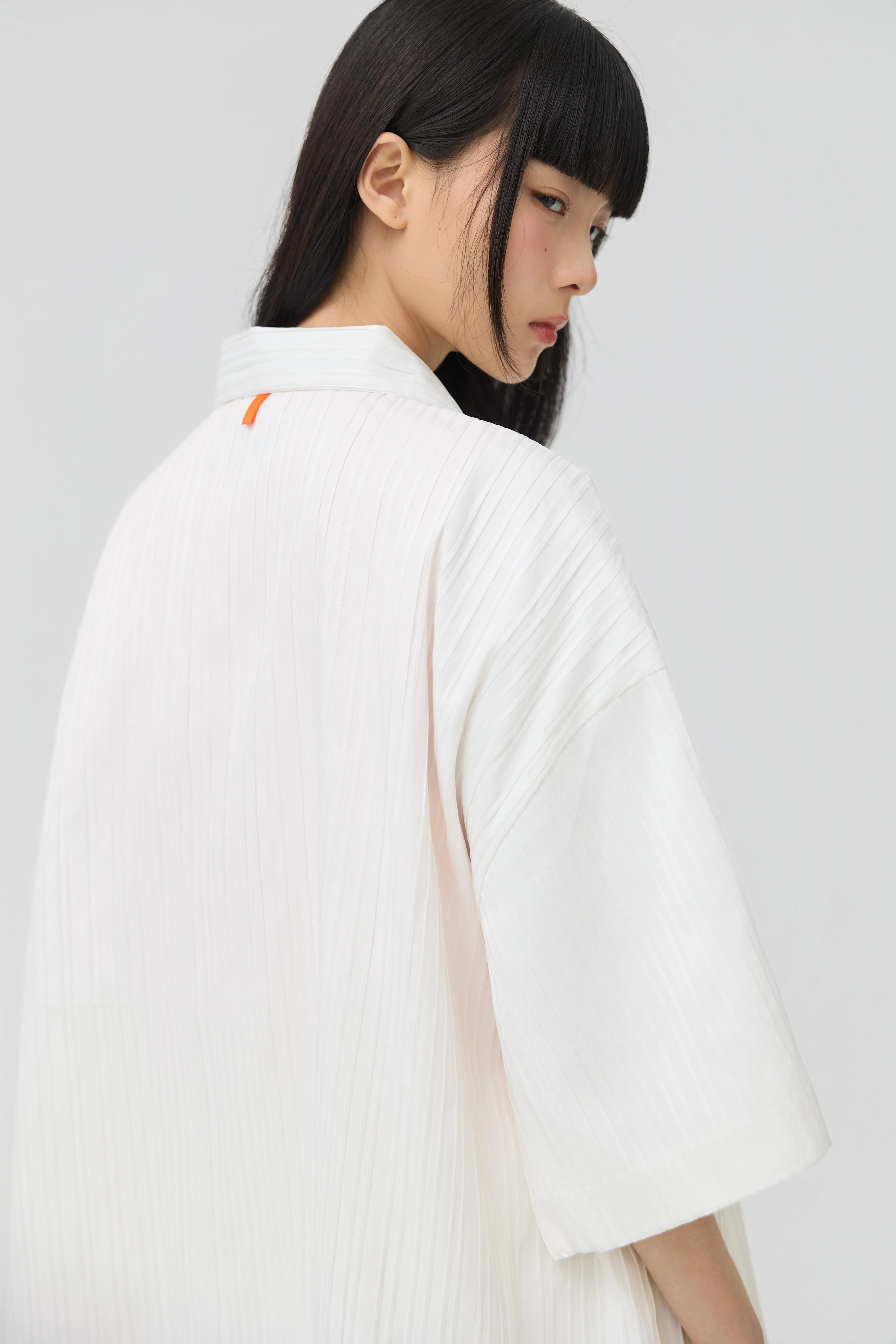 3EIGHTH | Fuwa Jacket In White Seersucker - Image 3