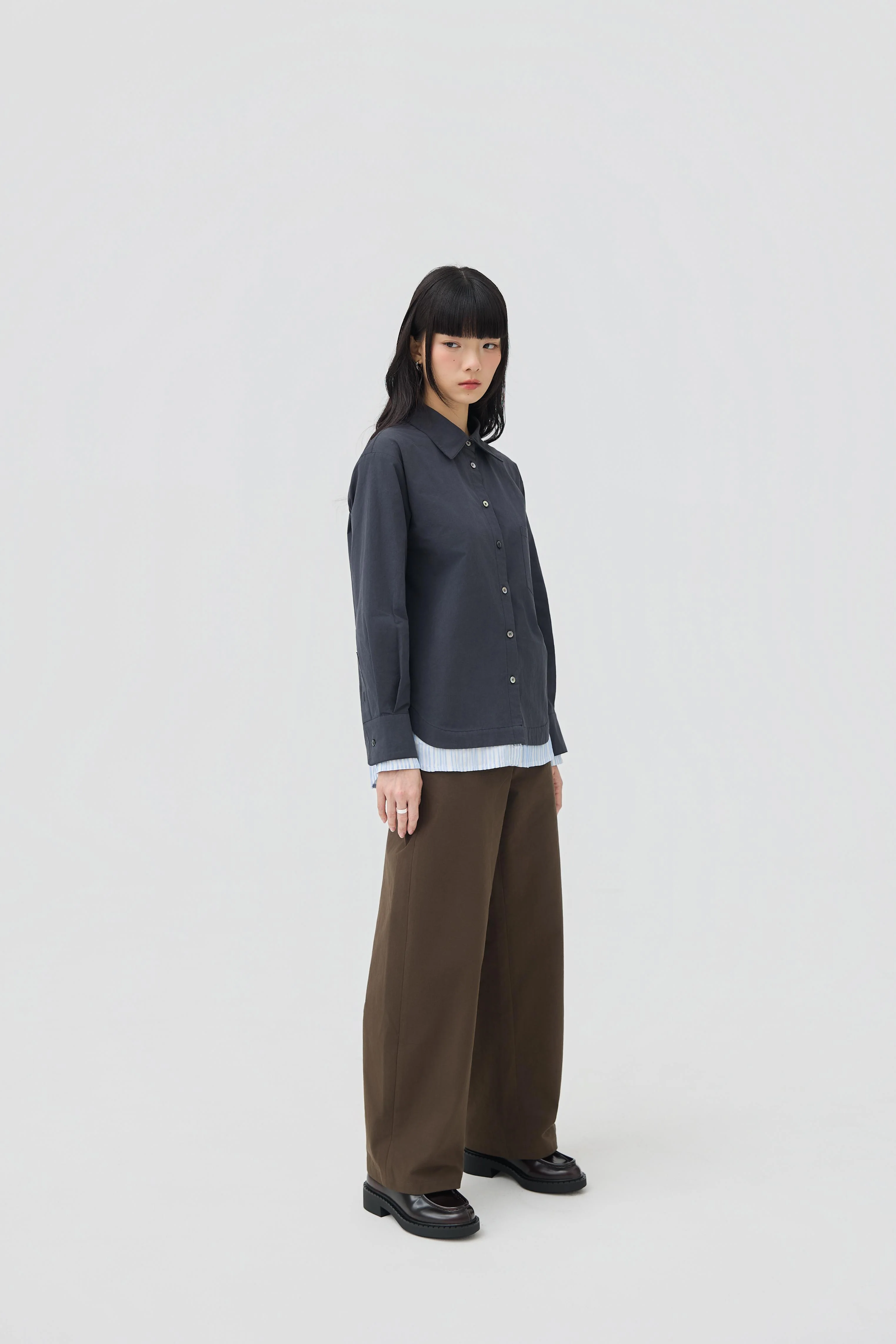 3EIGHTH | Kasane Shirt In Ink Navy - Image 3