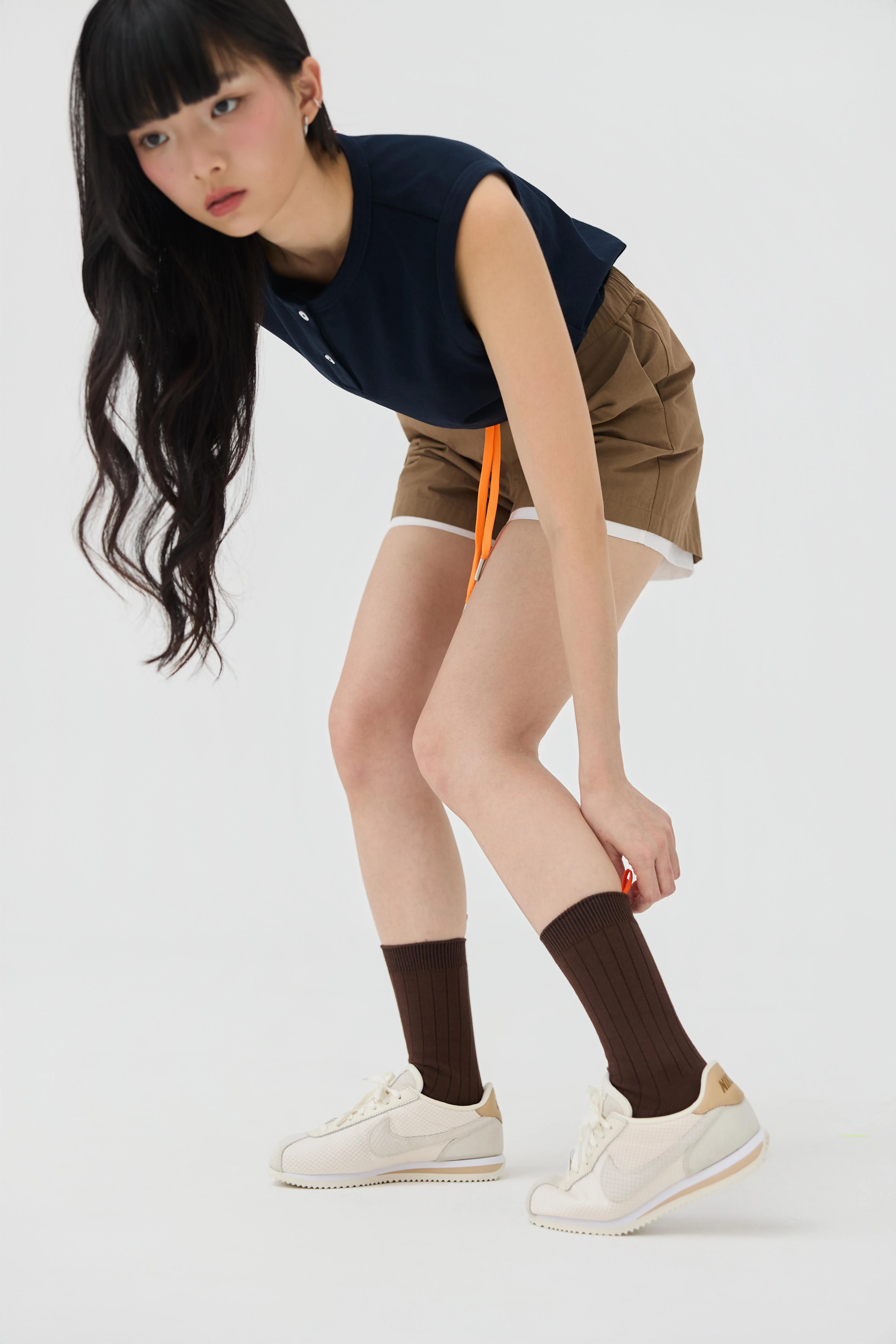 3EIGHTH | Musubi Henley Tank In Navy - Image 7