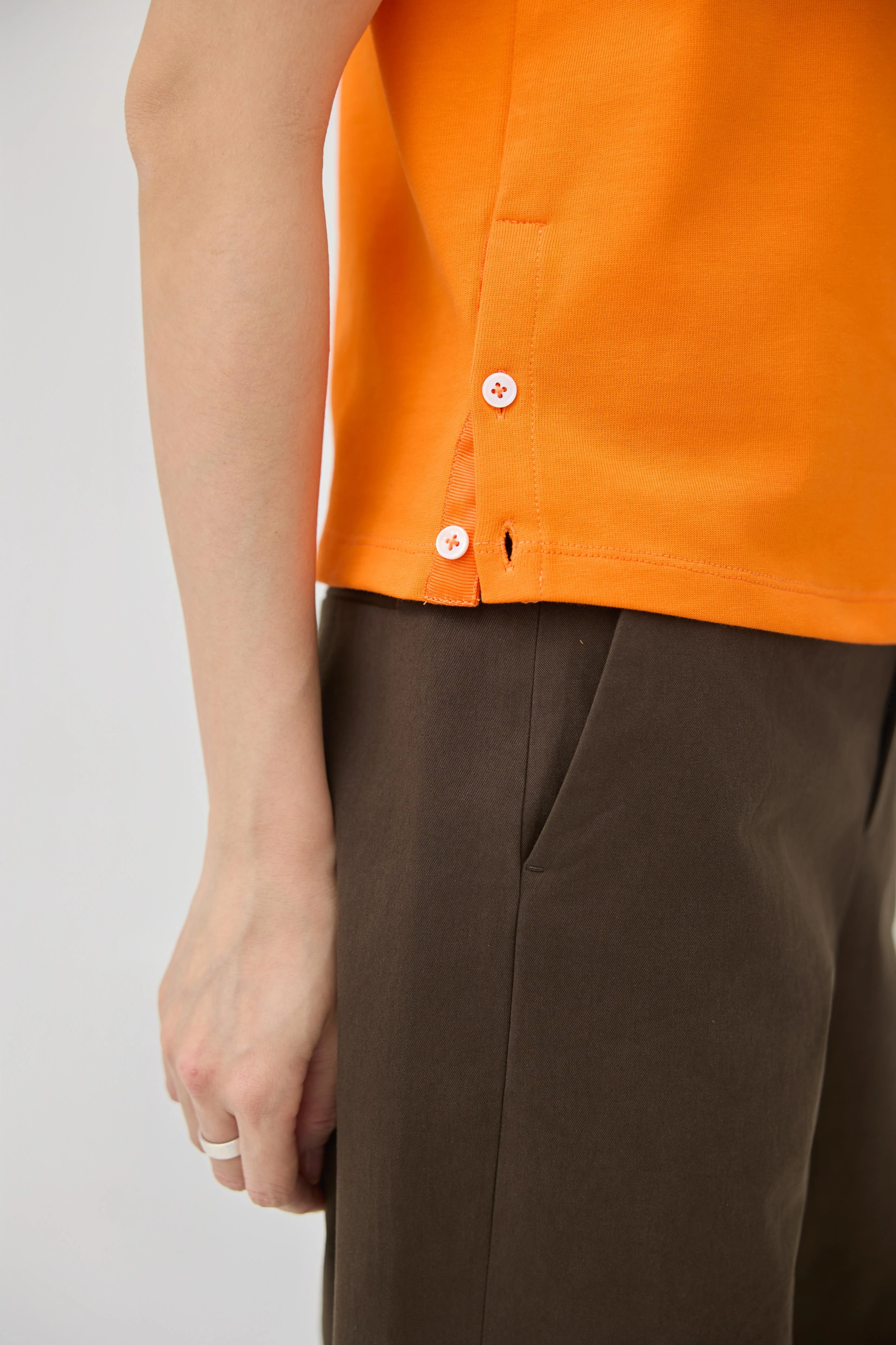 3EIGHTH | Musubi Henley Tank In Orange - Image 3