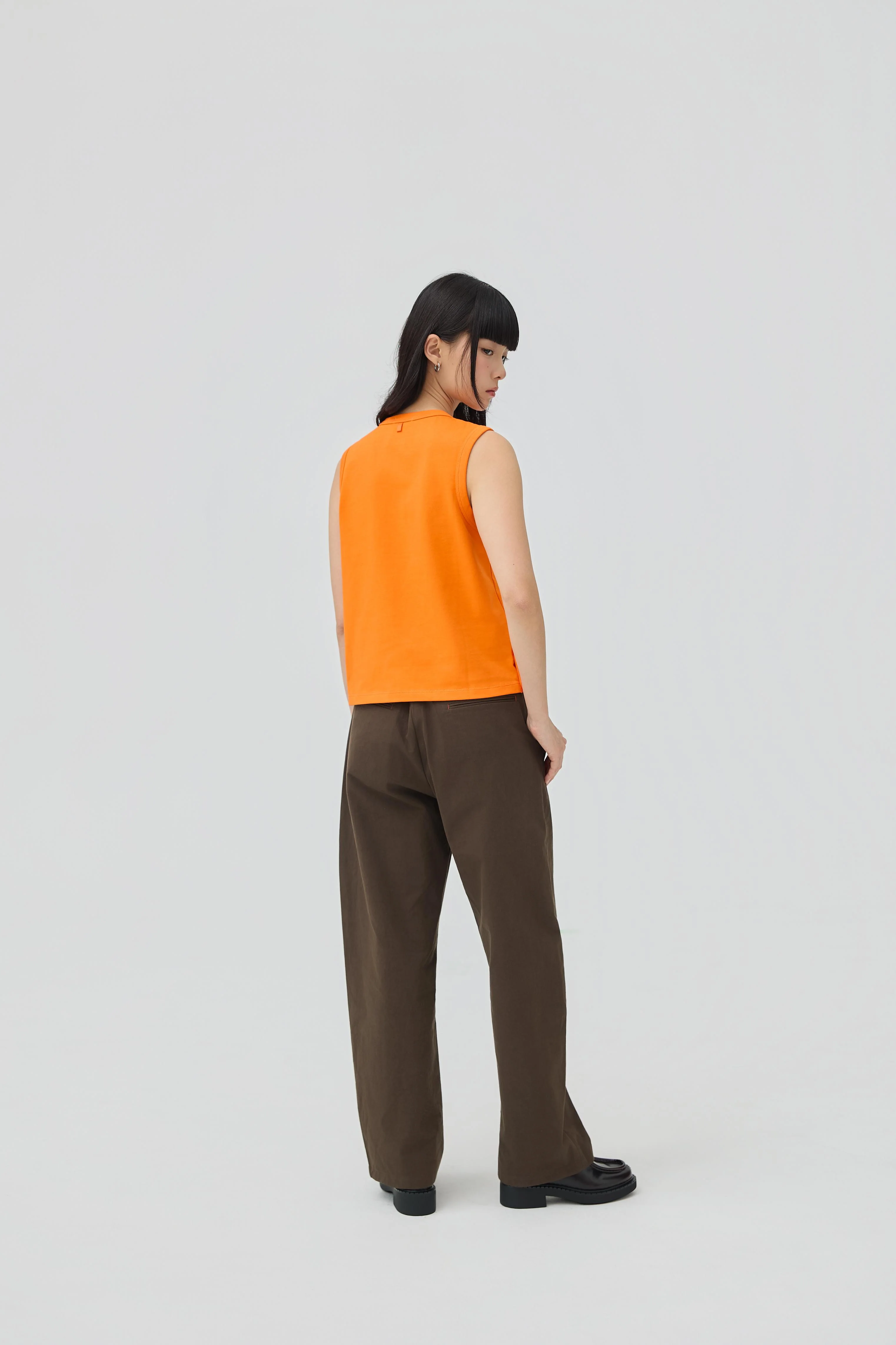3EIGHTH | Musubi Henley Tank In Orange - Image 5