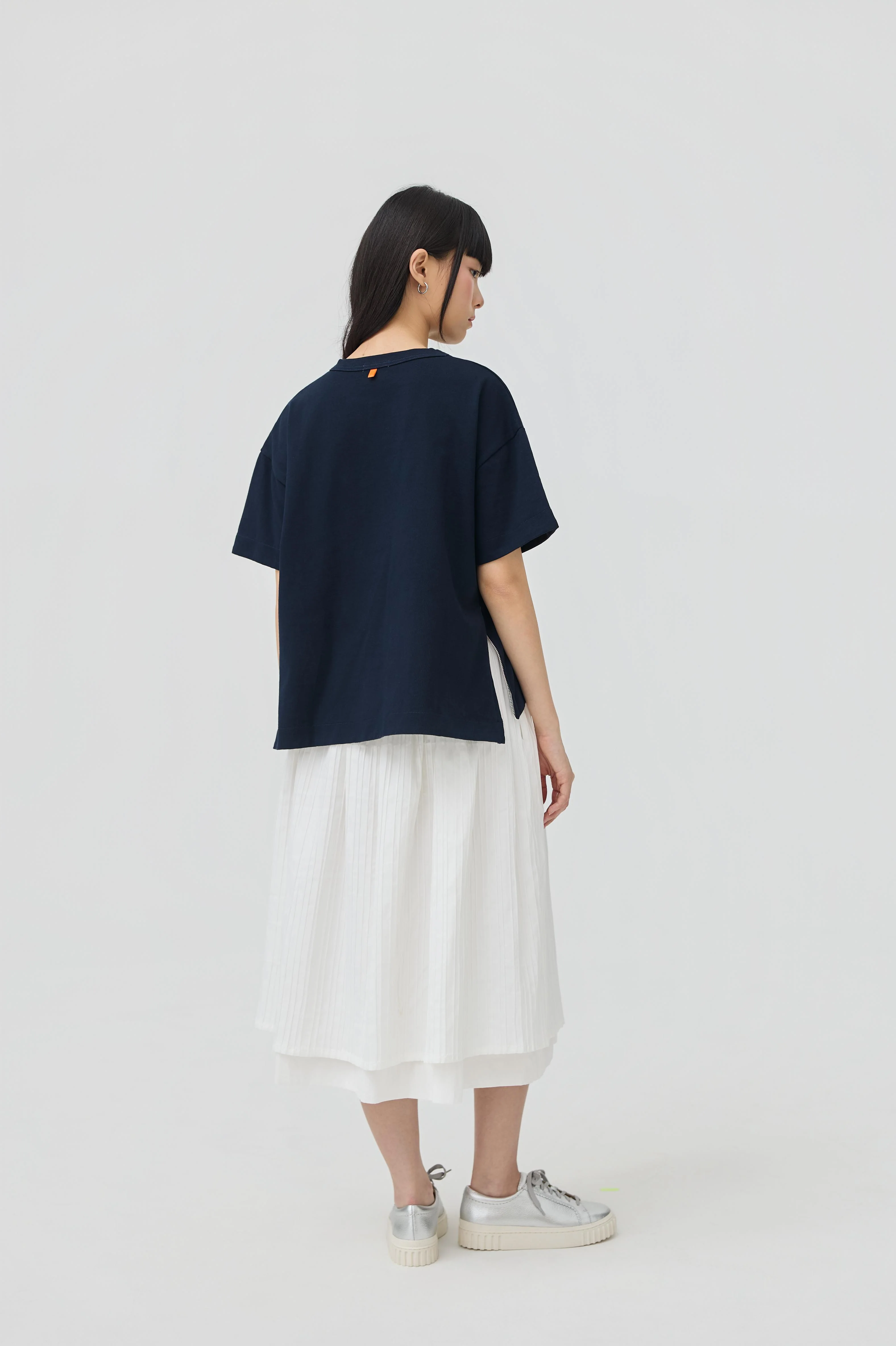 3EIGHTH | Sokko Zip Tee In Navy - Image 7
