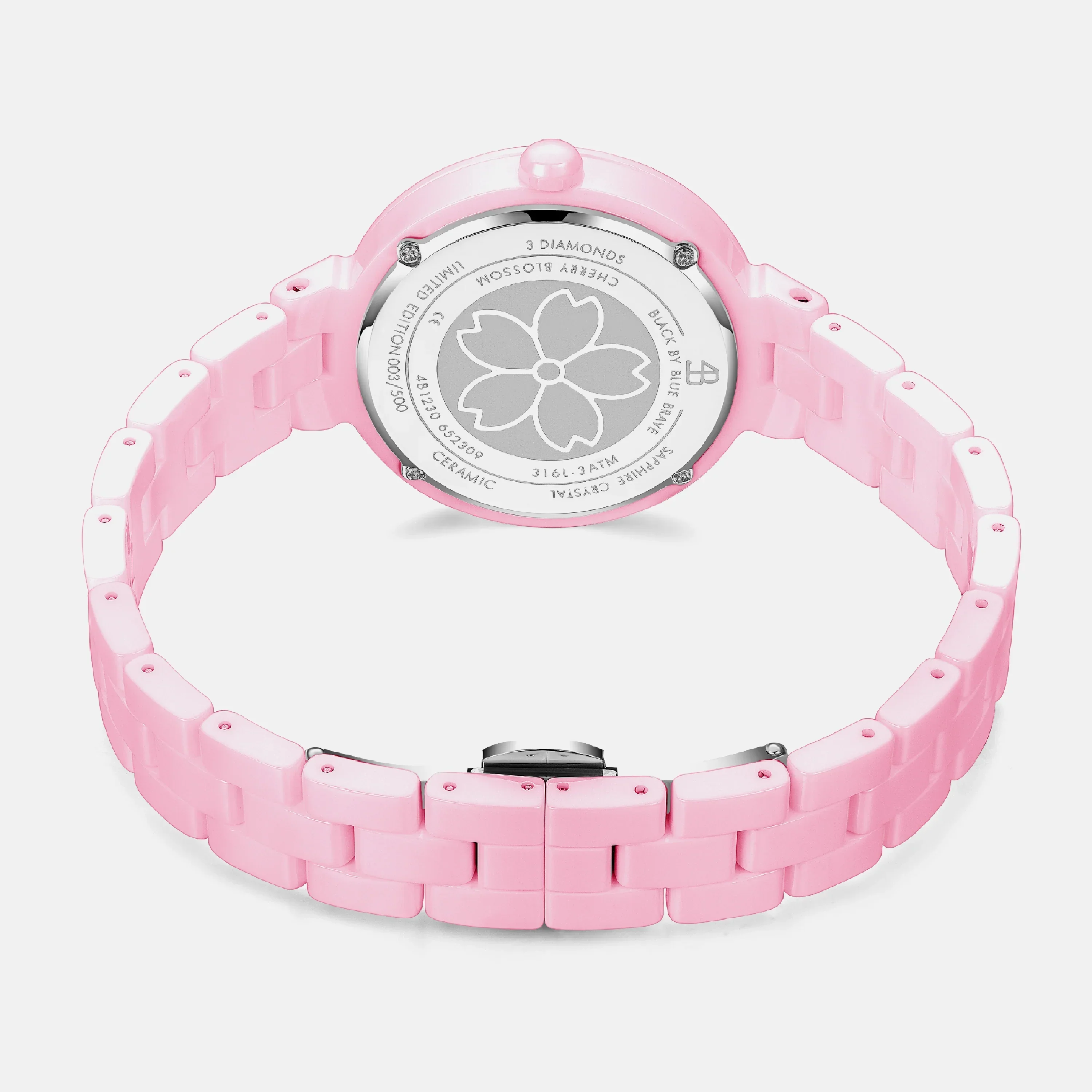 BLACK BY BLUE BRAVE | Cherry Blossom Ceramic Watch (34MM) - Image 3