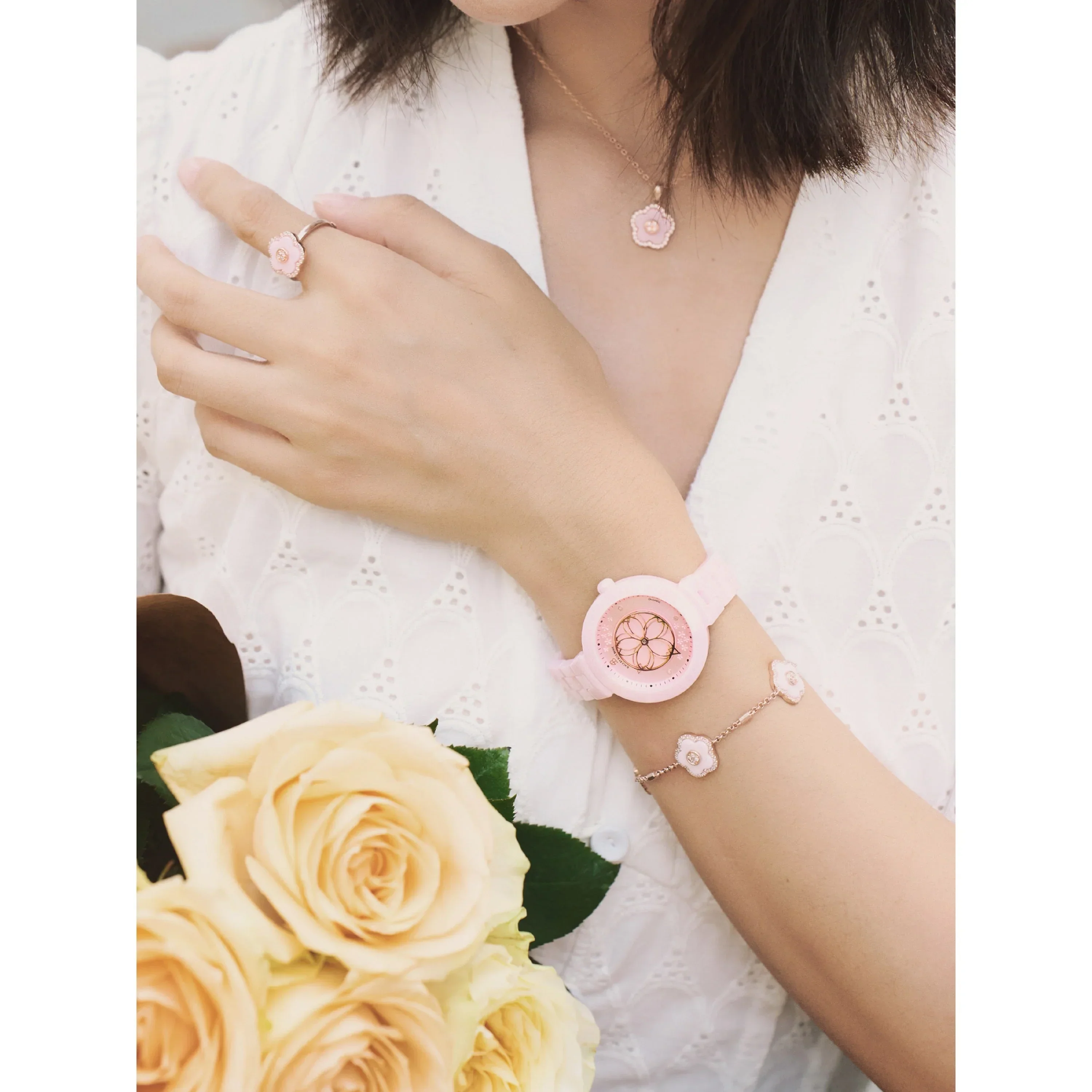 BLACK BY BLUE BRAVE | Cherry Blossom Ceramic Watch (34MM) - Image 5