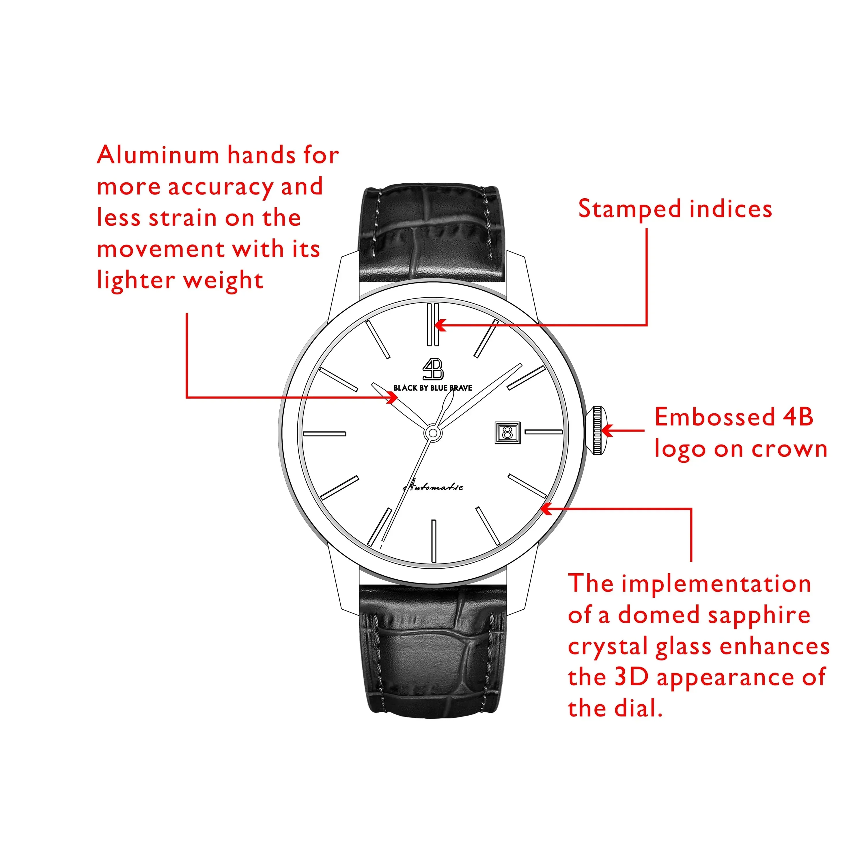 BLACK BY BLUE BRAVE | Classic 1986 Automatic Watch - 40mm - Image 16