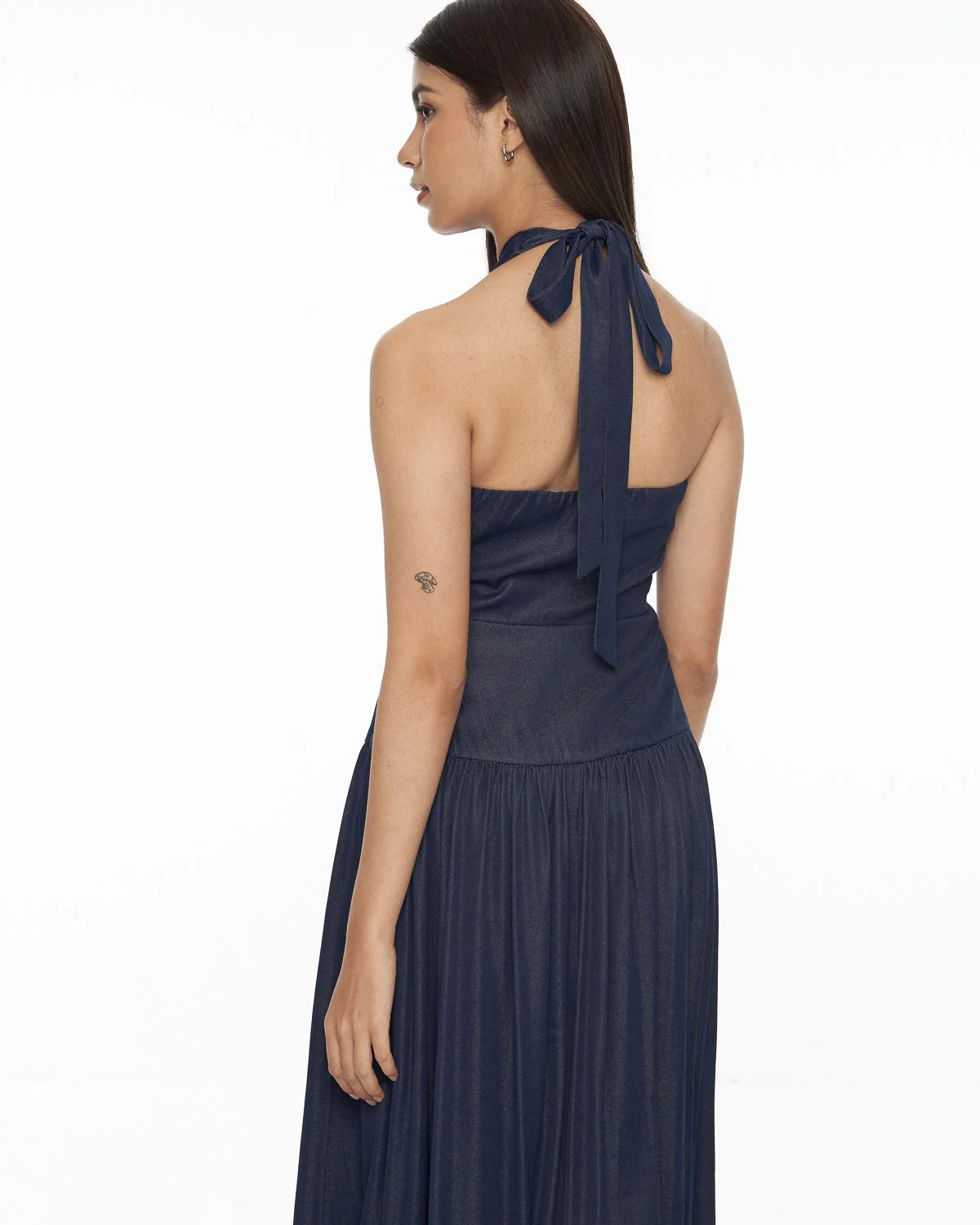 DRESSINGPAULA | Chambray Halter Maxi Dress - Image 4