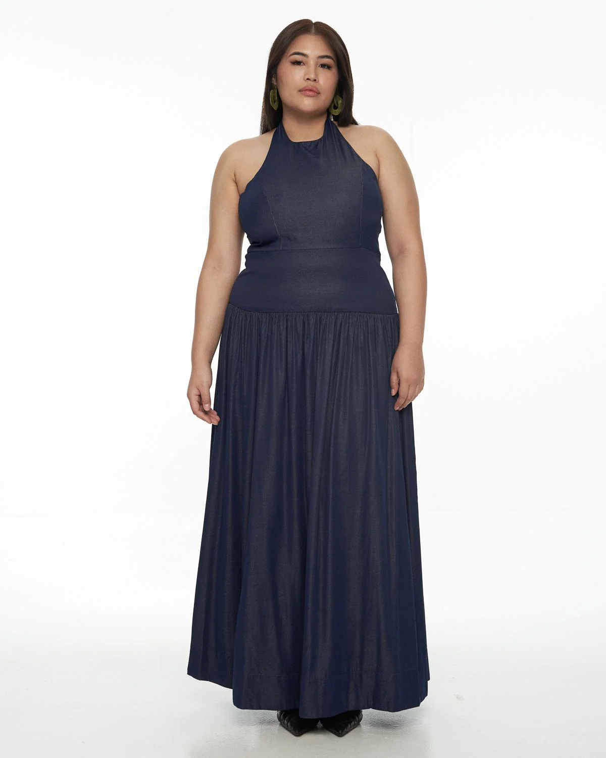 DRESSINGPAULA | Chambray Halter Maxi Dress - Image 5