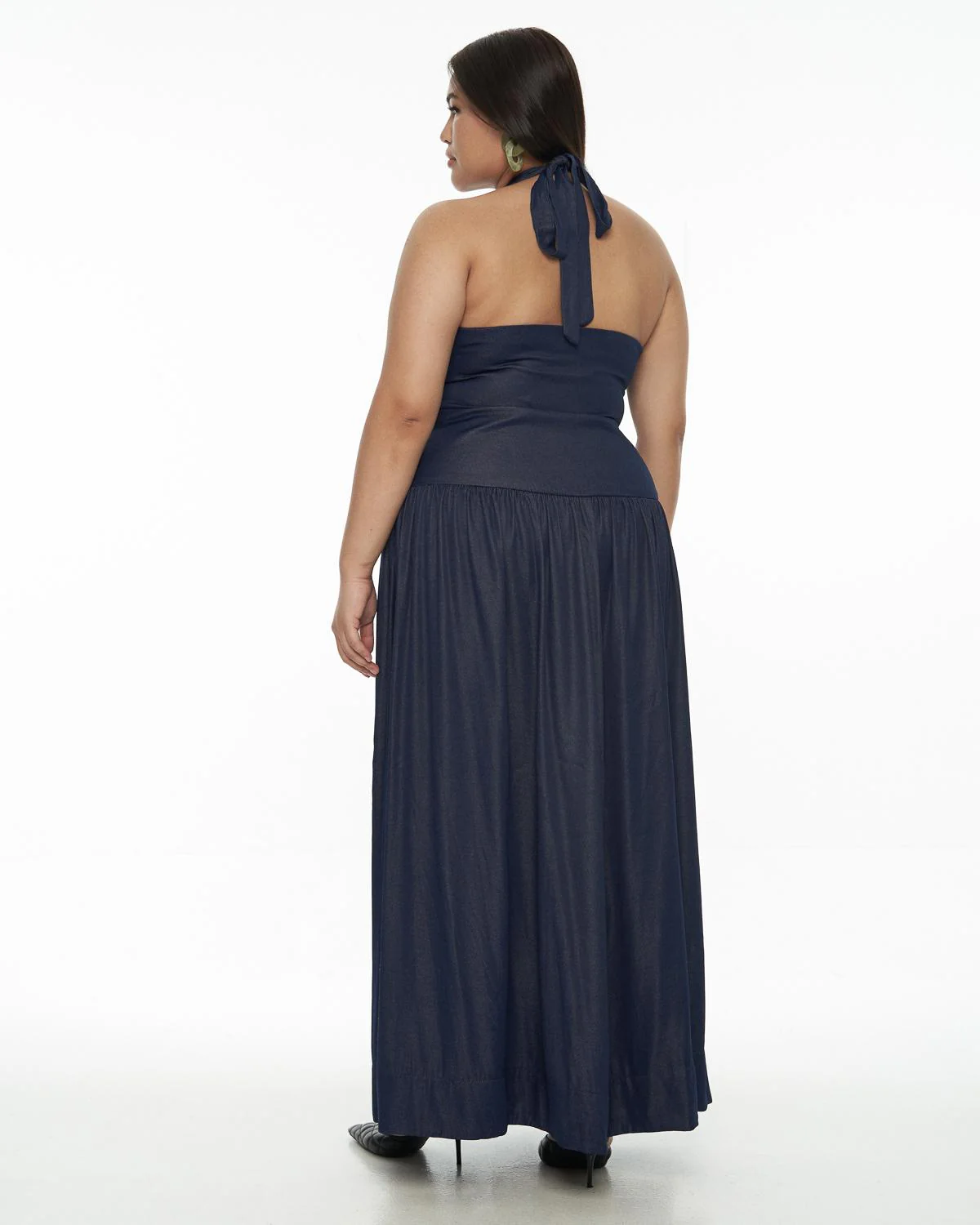 DRESSINGPAULA | Chambray Halter Maxi Dress - Image 7