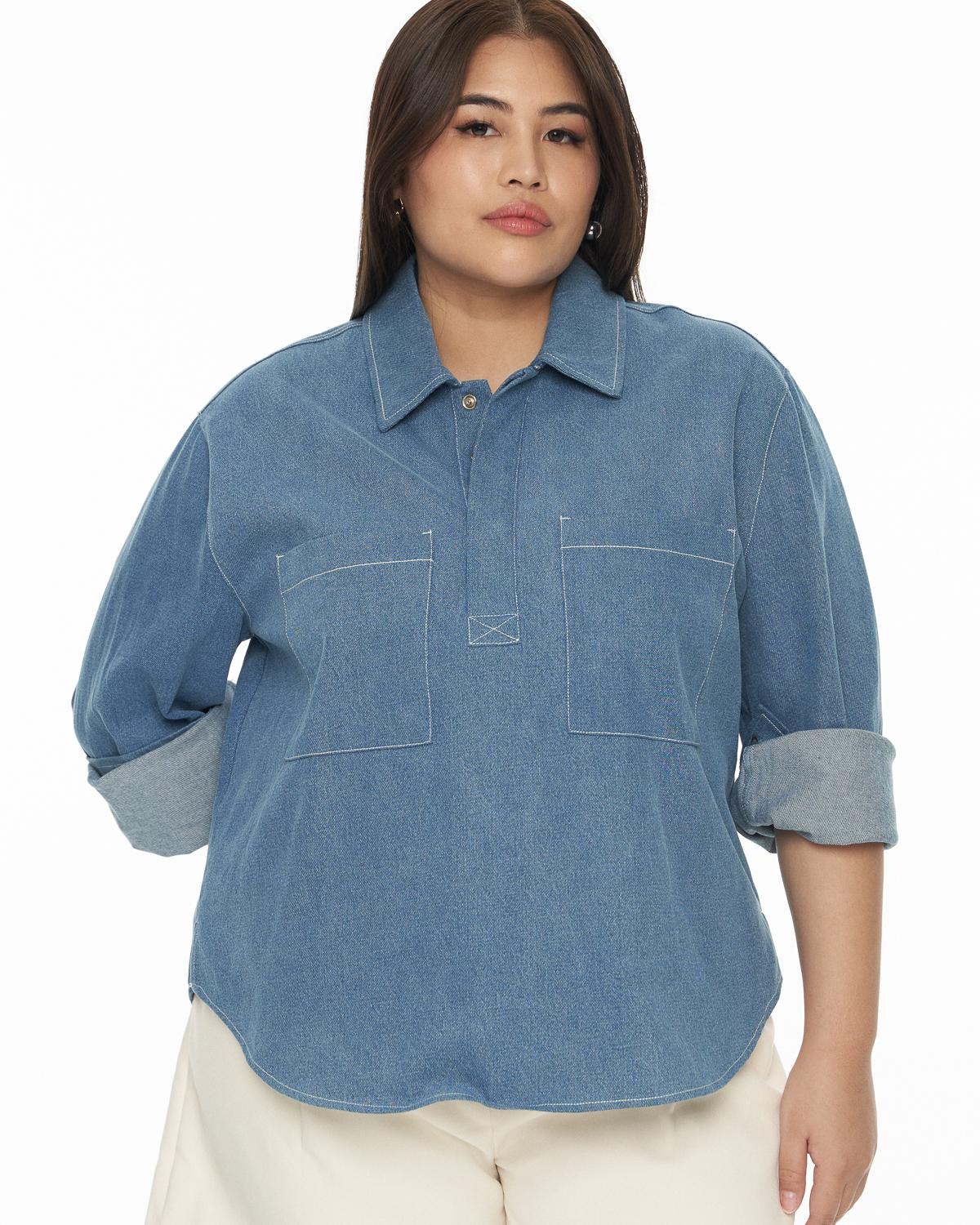 DRESSINGPAULA | Denim Pullover Shirt - Image 5