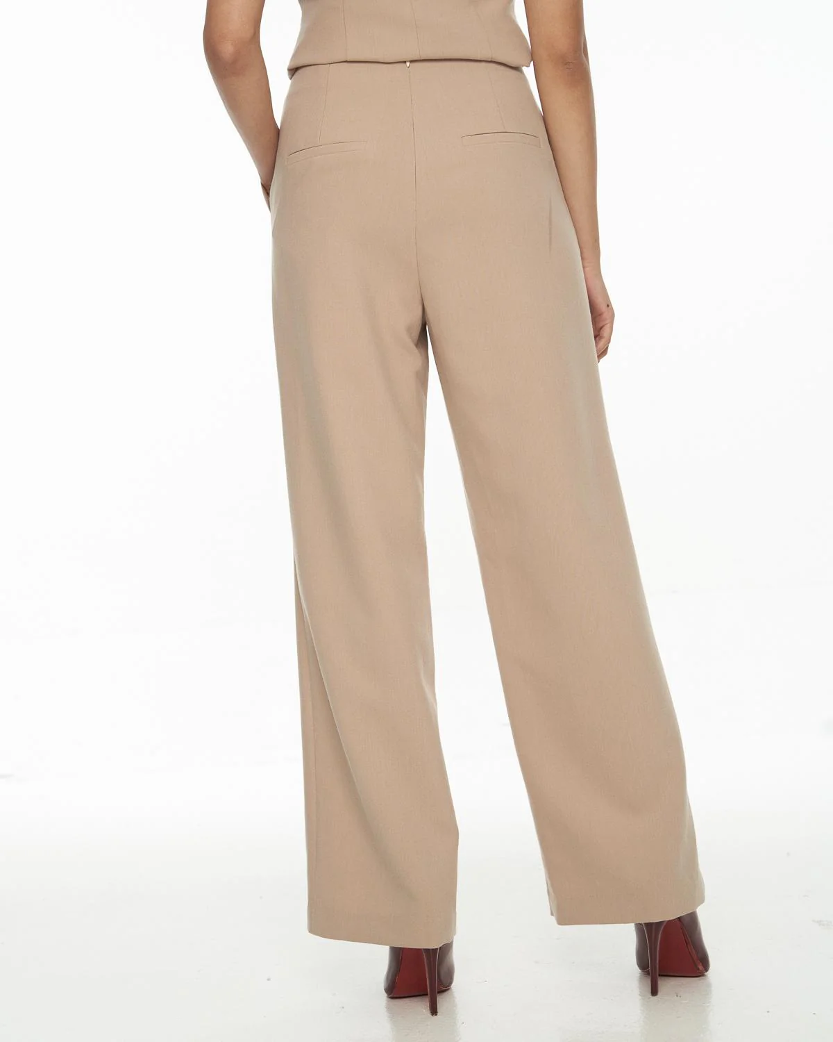 DRESSINGPAULA | Pintucked Crepe Straight Leg Pants - Image 4