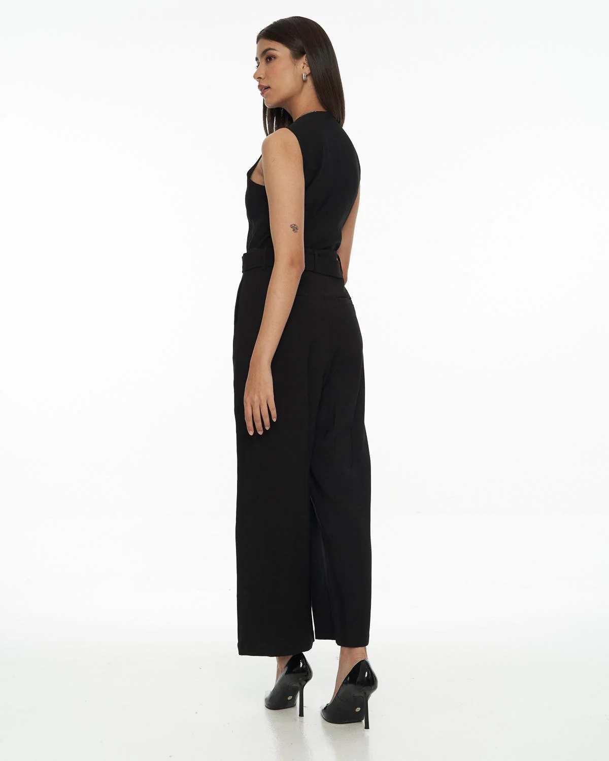 DRESSINGPAULA | V-Neck Belted Jumpsuit - Image 3