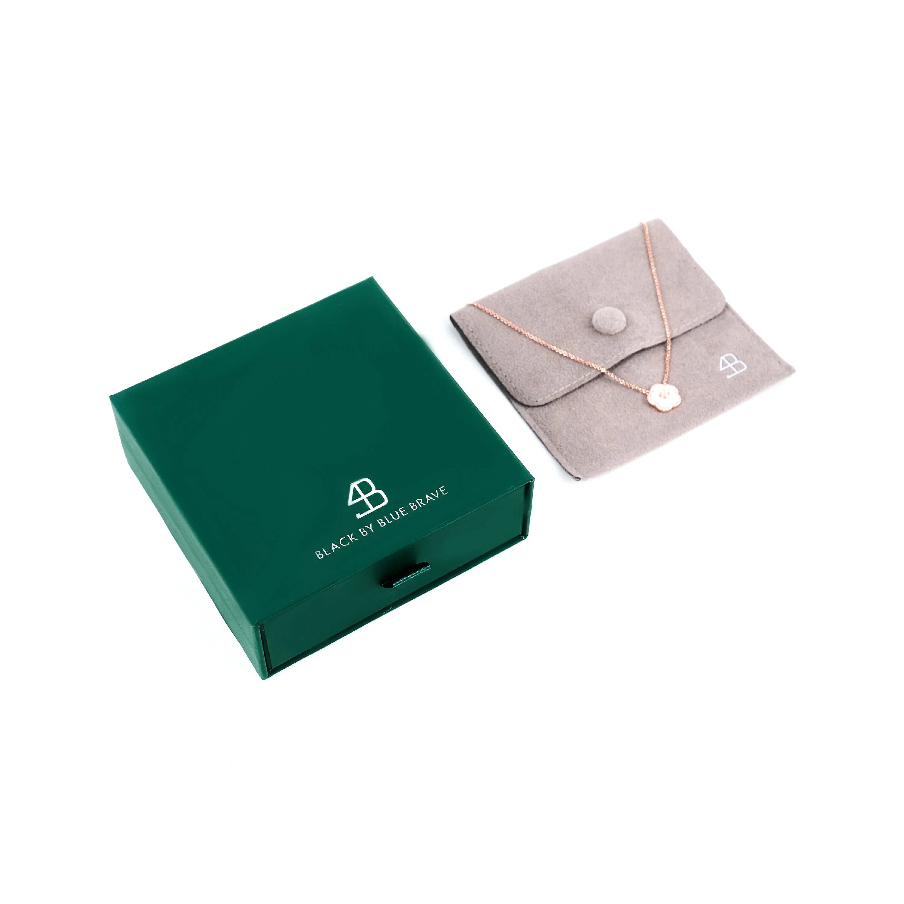 BLACK BY BLUE BRAVE | Classic Flower Necklace Brass 18k Rosegold Plating & Pink Ceramic 420-650mm With Sliding Clasp - Image 4