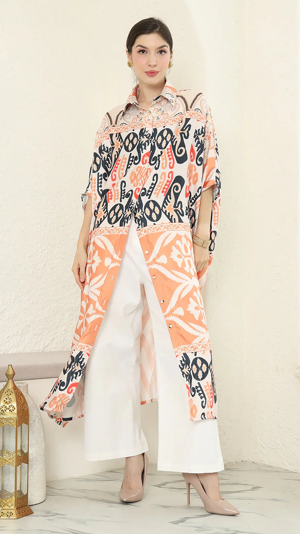 KANZI COLLECTION | Ikat Button Kaftan - Image 5